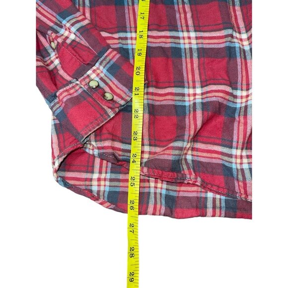 JACHS GIRLFRIEND Women's Size Small Red Flannel Shirt 100% Cotton Pearl Snap - Picture 9 of 13